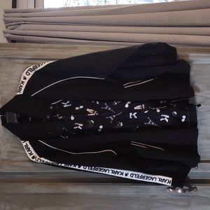 Karl Lagerfeld Paris men's windbreaker with zip out hood.